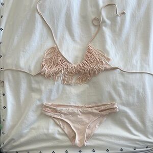 L Space Fringe Bikini Set in Light Pink